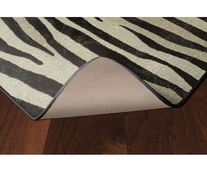 World Menagerie Metzger Zebra Stripes Animal Print Black/Ivory Area Rug